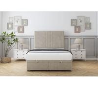 Comfort Royal Cream Plush Ottoman Bed With Mattress With 54" Floor Standing Headboard 3' Single