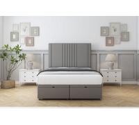 Comfort Royal Pewter Dumfries Ottoman Bed With Mattress With 54" Floor Standing Headboard 5' King