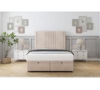 Comfort Royal Sand Naples Ottoman Bed With Mattress With 54" Floor Standing Headboard 6' Super King