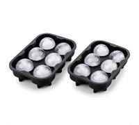 Comfort Salt Round Ice Ball Mold, 2-Pack - 6 Sphere 2 Inch Silicone Ice Cube Trays for Whiskey, Slow-Melting BPA-Free Easy-Release Ice Ball Maker for Bourbon, Scotch, Cocktails & Old Fashioned Drinks