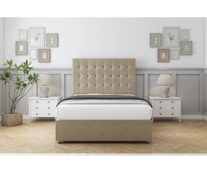 Comfort Savannah Almond Coniston Divan Bed Set No Drawers - 54" Floor Standing 4' Small Double