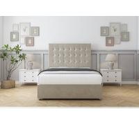 Comfort Savannah Cream Plush Divan Bed Set 2 Drawers Same Side - 26" Strutted 5' King