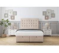 Comfort Savannah Sand Naples Ottoman Bed With Mattress With 26" Strutted Headboard 4' Small Double