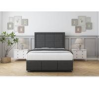 Comfort Savoy Graphite Dumfries Divan Bed Set 2 Drawers Foot-End - 26" Strutted & 12" Footboard 4'6 Double
