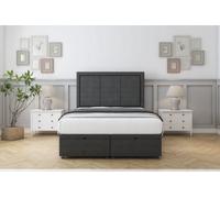 Comfort Savoy Graphite Dumfries Ottoman Bed With Mattress With 54" Floor Standing Headboard 6' Super King