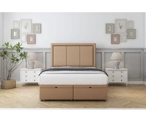 Comfort Savoy Latte Dumfries Ottoman Bed With Mattress With 26" Strutted Headboard 6' Super King