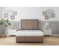 Comfort Savoy Mink Plush Divan Bed Set 2 Drawers Left Side - 26" Strutted & 12" Footboard 4'6 Double