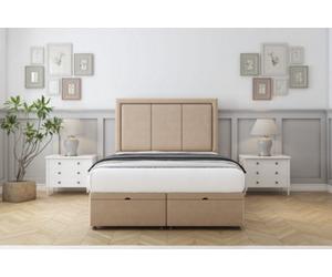 Comfort Savoy Pebble Plush Ottoman Bed With Mattress With 54" Floor Standing Headboard 3' Single