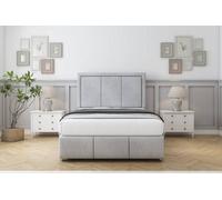 Comfort Savoy Silver Naples Divan Bed Set 2 Drawers Foot-End - 26" Strutted & 12" Footboard 4'6 Double