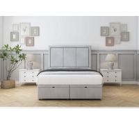 Comfort Savoy Silver Naples Ottoman Bed With Mattress With 26" Strutted Headboard 4' Small Double