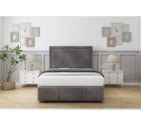 Comfort Savoy Slate Naples Divan Bed Set 2 Drawers Left Side - 54" Floor Standing & 12" Footboard 4'6 Double