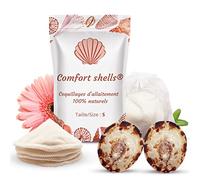 Comfort Shells® Natural Nursing Shells + Reusable Pads | Protects Nipple, Promotes Healing | Avoids, Relieves and Soothes Breastfeeding Pain (S - 5/5.5 cm)