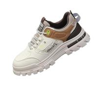 Comfort Shoes, Unisex Trekking Shoes with Risers, Slip-On Trainers, Breathable, Non-Slip, Soft Sole, Orthopaedic Leisure Shoes, Fitness Shoes, Breathable, beige, 8 UK
