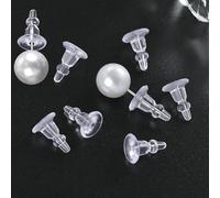 Comfort Silicone Earring Backs, Clear Hypoallergenic Replacement Stoppers for Stud, Post, Hoop, and Fishhook Earrings, 50 Pcs