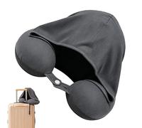 Comfort Sleep Pillow, Hooded Neck Rest Cushion, Adjustable Ice Silk with Stabilizing Buckle System, Soft Foam Head Support Wrap, Compact Travel Design for Road Trip Use