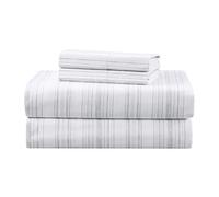 Comfort Spaces 100% Cotton Sheets Full, Breathable, Naturally Cool Cotton Sheets, Soft Cotton Bed Sheets with 14" Elastic Pocket Fits up to 16" Mattress, All Seasons Sheet Set, Good Vibes Grey 4 Piece