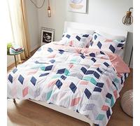 Comfort Spaces All Season Down Alternative Bedding with Matching Sham, Polyester, Multi/Blush, Twin/Twin XL (66 in x 90 in)