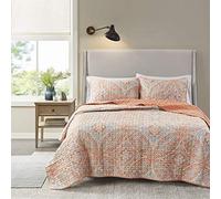 Comfort Spaces All Season, Lightweight, Coverlet Bedspread Bedding, Matching Shams, Microfiber, Gloria Coral, Full/Queen
