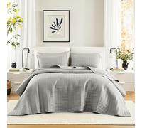 Comfort Spaces All Season, Lightweight, Coverlet Bedspread Bedding, Matching Shams, Microfiber, Gray, King