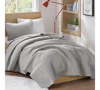 Comfort Spaces All Season, Lightweight, Coverlet Bedspread Bedding, Matching Shams, Microfiber, Grey, Twin/Twin XL(66"x90")