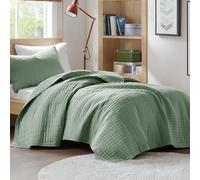 Comfort Spaces All Season, Lightweight, Coverlet Bedspread Bedding, Matching Shams, Microfiber, Sage Green, Twin/Twin XL(66"x90")