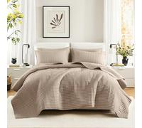 Comfort Spaces All Season, Lightweight, Coverlet Bedspread Bedding, Matching Shams, Fabric, Taupe, Quilt King/Cal King(104"x90")