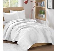 Comfort Spaces All Season, Lightweight, Coverlet Bedspread Bedding, Matching Shams, Polyester, White, Quilt Twin/Twin XL(66"x90")