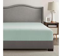 Comfort Spaces Coolmax Moisture Wicking Fitted Sheet ONLY Super Soft, Fade Resistant, All Elastic Deep Pocket Fits Up to 16" Mattress - Warm Weather Cooling Sheets for Night Sweats, Twin, Aqua