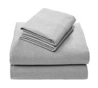 Comfort Spaces Cotton Flannel Breathable Warm Deep Pocket Sheets With Pillow Case Bedding, King, Solid Grey