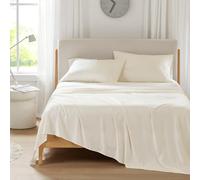 Comfort Spaces King Cooling Sheets, Moisture Wicking Coolmax Sheets, Soft, Colorfast Sheet Set, Cooling Bed Sheets for Hot Sleepers, Elastic Deep Pocket Fits Up to 16" Mattress, King Cream 4 Piece