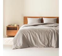 Comfort Spaces Taupe Queen Comforter Set - 3 Pieces Breathable Woven Waffle Knit Comforter Sets, Modern Farmhouse Boho Comforter & Shams, All Season Microfiber Queen Bed Set, Full/Queen