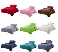 Comfort-Style Thermal FLANNELETTE Plain DUVET SET with Pillowcases ~ 100% Brushed Cotton Super Quilt Cover Bedding Set UK Sizes (CREAM, COT BED)