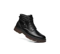 Comfort Stylish Simple Detailing Smart Boots with Lace and Zip Up TOP STAKA SHOES Black 9