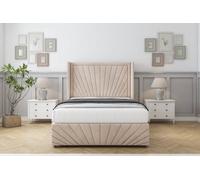 Comfort Sunrise Sand Naples Divan Bed Set 2 Drawers Foot-End - 54" Wingback & 12" Footboard 4'6 Double