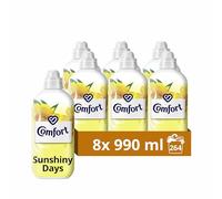 Comfort Sunshiny Days Fabric Conditioner with Stay Fresh technology for 100 days of freshness + fragrance* 8x 990 ml (264 washes)