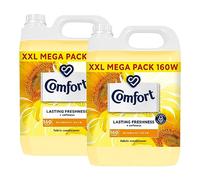 Comfort Sunshiny Days Fabric Conditioner XXL Mega Pack Fabric Softener Washing Liquid, Lasting Freshness and Softness with Stay Fresh Technology for 100 Days, 2 Packs of 160 Washes 4.8L