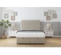 Comfort The Foxy Cream Plush Ottoman Bed Base With 26" Strutted Headboard 3' Single