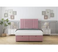 Comfort The Foxy Pink Plush Ottoman Bed Base With 26" Strutted Headboard 5' King