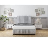 Comfort The Foxy Silver Naples Divan Bed Set 2 Drawers Left Side - 26" Strutted & 12" Footboard 4'6 Double