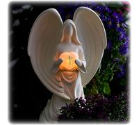 Comfort The Grieving with a Solar Angel Statue with Sympathy Poem - 8" Light Up Memorial Gift for Loss of Loved One - Bereavement Garden or Home Tribute - Lasting Funeral Remembrance
