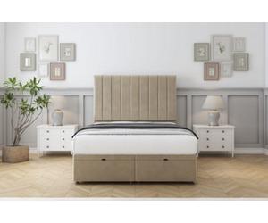 Comfort Tokyo Almond Coniston Ottoman Bed Base With 54" Floor Standing Headboard 4'6 Double