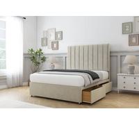 Comfort Tokyo Cream Plush Divan Bed Base 2 Drawers Same Side - 26" Strutted 3' Single