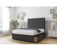 Comfort Tokyo Graphite Dumfries Divan Bed Base 2 Drawers Same Side - 26" Strutted 3' Single