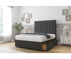 Comfort Tokyo Graphite Dumfries Divan Bed Base 4 Drawers - 26" Strutted 4'6 Double