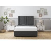 Comfort Tokyo Graphite Tweed Divan Bed Base No Drawers - 26" Strutted 5' King