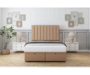 Comfort Tokyo Latte Dumfries Ottoman Bed Base With 54" Floor Standing Headboard 2'6 Small Single