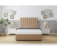 Comfort Tokyo Latte Tweed Divan Bed With Mattress 2 Drawers Foot-End - 26" Strutted 4'6 Double