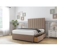 Comfort Tokyo Mink Plush Divan Bed Base 2 Drawers Same Side - 54" Floor Standing 6' Super King