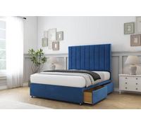 Comfort Tokyo Navy Plush Divan Bed Base 2 Drawers Same Side - 26" Strutted 6' Super King