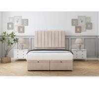 Comfort Tokyo Sand Naples Ottoman Bed Base With 54" Floor Standing Headboard 6' Super King